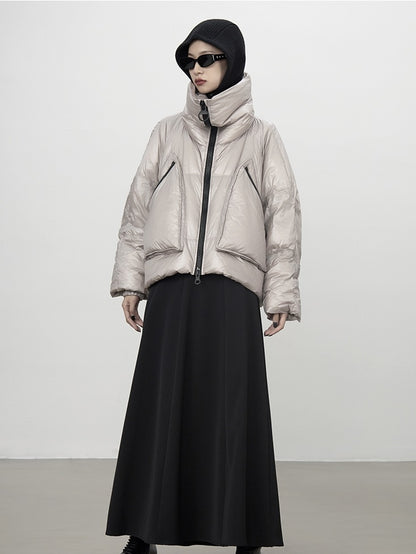 Quilt-Stand-Collar-Nichi Plain Down-Jacket