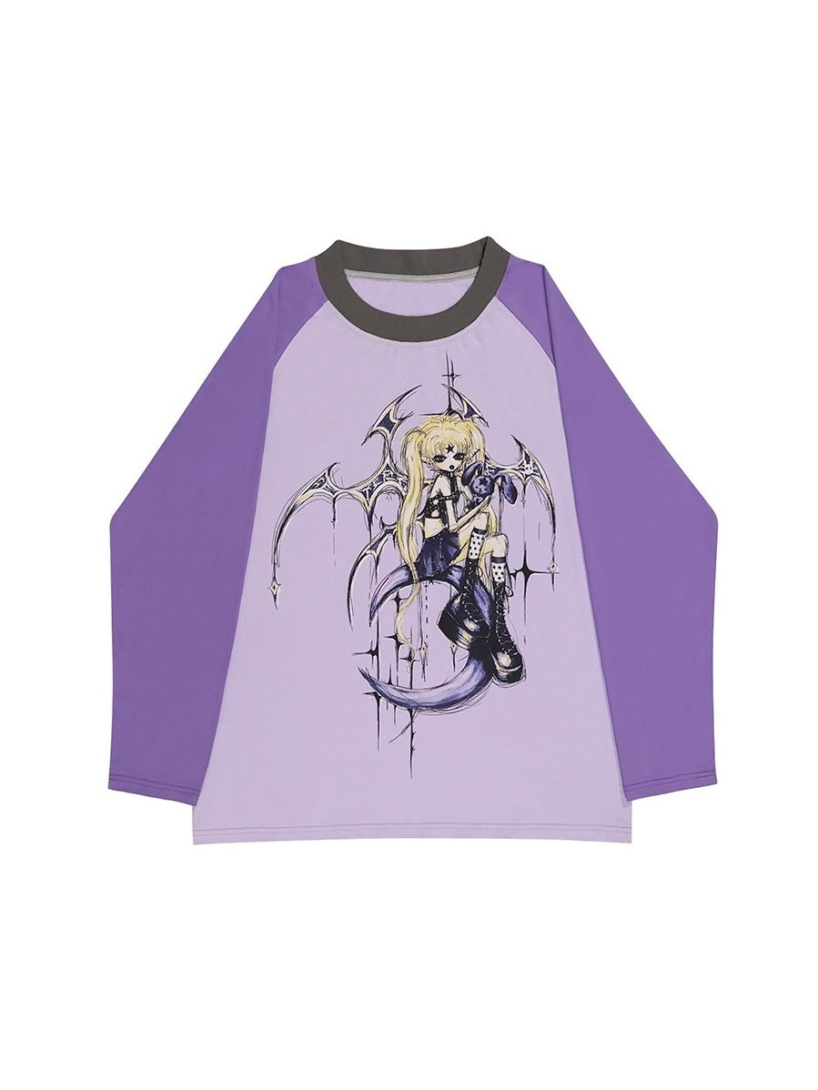 Ovesize Comic Nichi Witch Long-T-Shirt