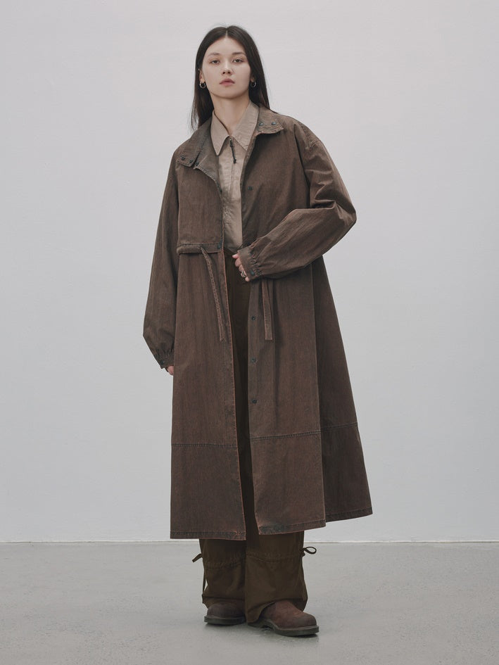 Loose Retro Long Oversize Windbreaker Long-Coat