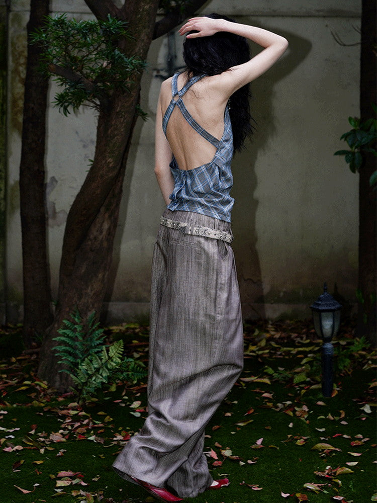 Loose Summer Relax High-Neck Wide-Pants