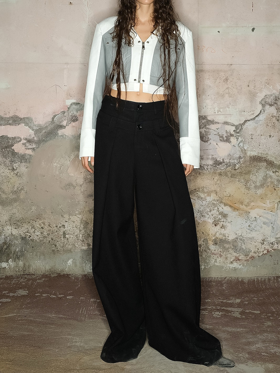 Long Loose Straight Plain Cool Wide-Pants