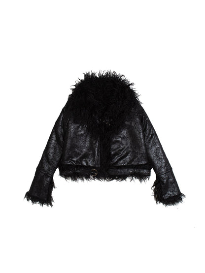 High-End Fur Leather Elegant Jacket