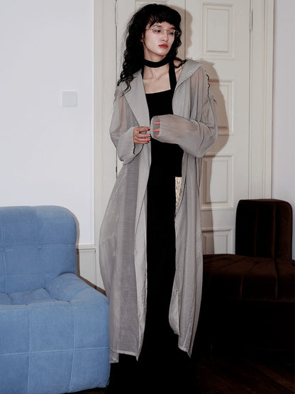 Sheer Loose Chic Nichi Long-Coat Long-Cardigan