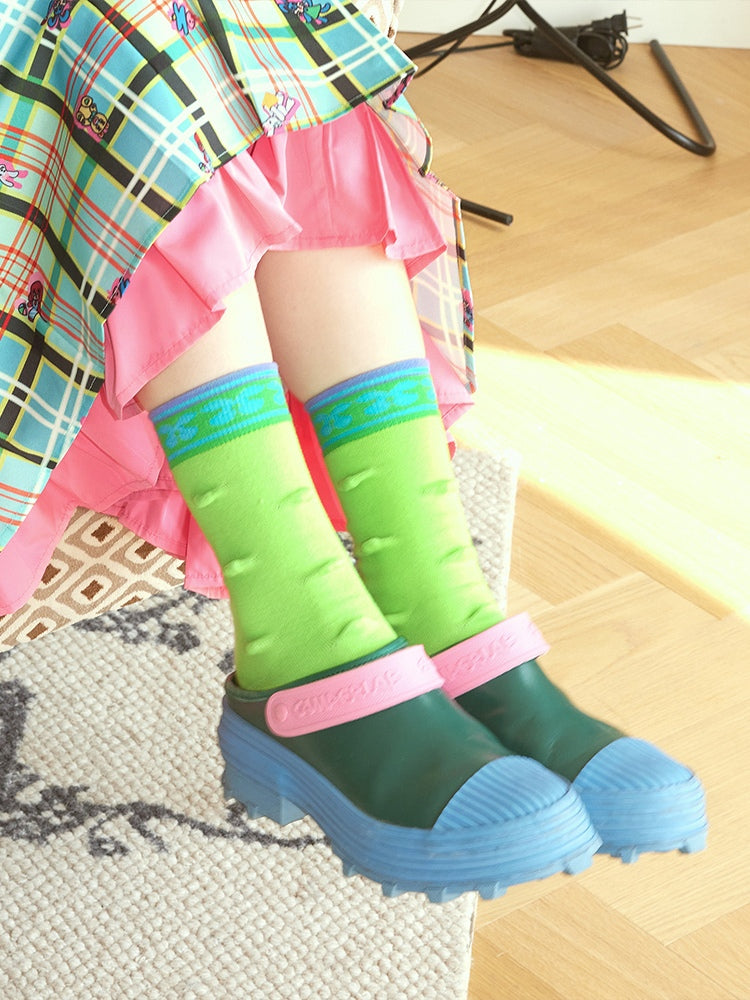 Unevenness Vivid Bi-Color Socks