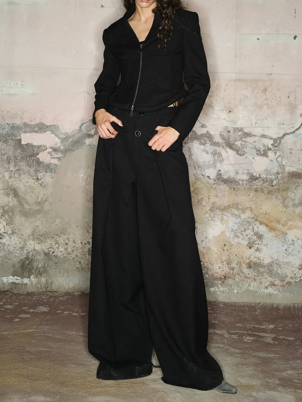 Long Loose Straight Plain Cool Wide-Pants