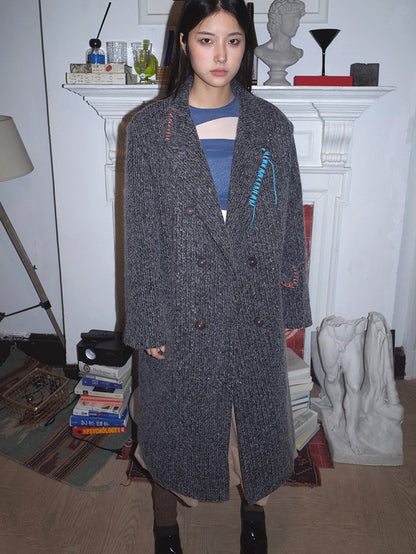 Wool Retro Simple Dark Oversize Coat