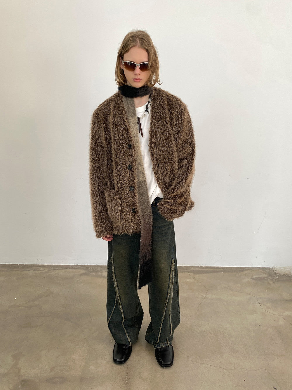 Unisex Fluffily Retro Drop-Shoulder Oversize Fur-Jacket – ARCANA ...