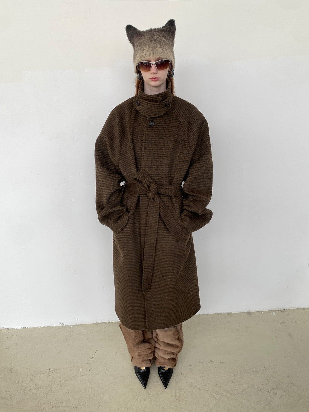 Unisex Retro Wool Simple Warm Long-Coat