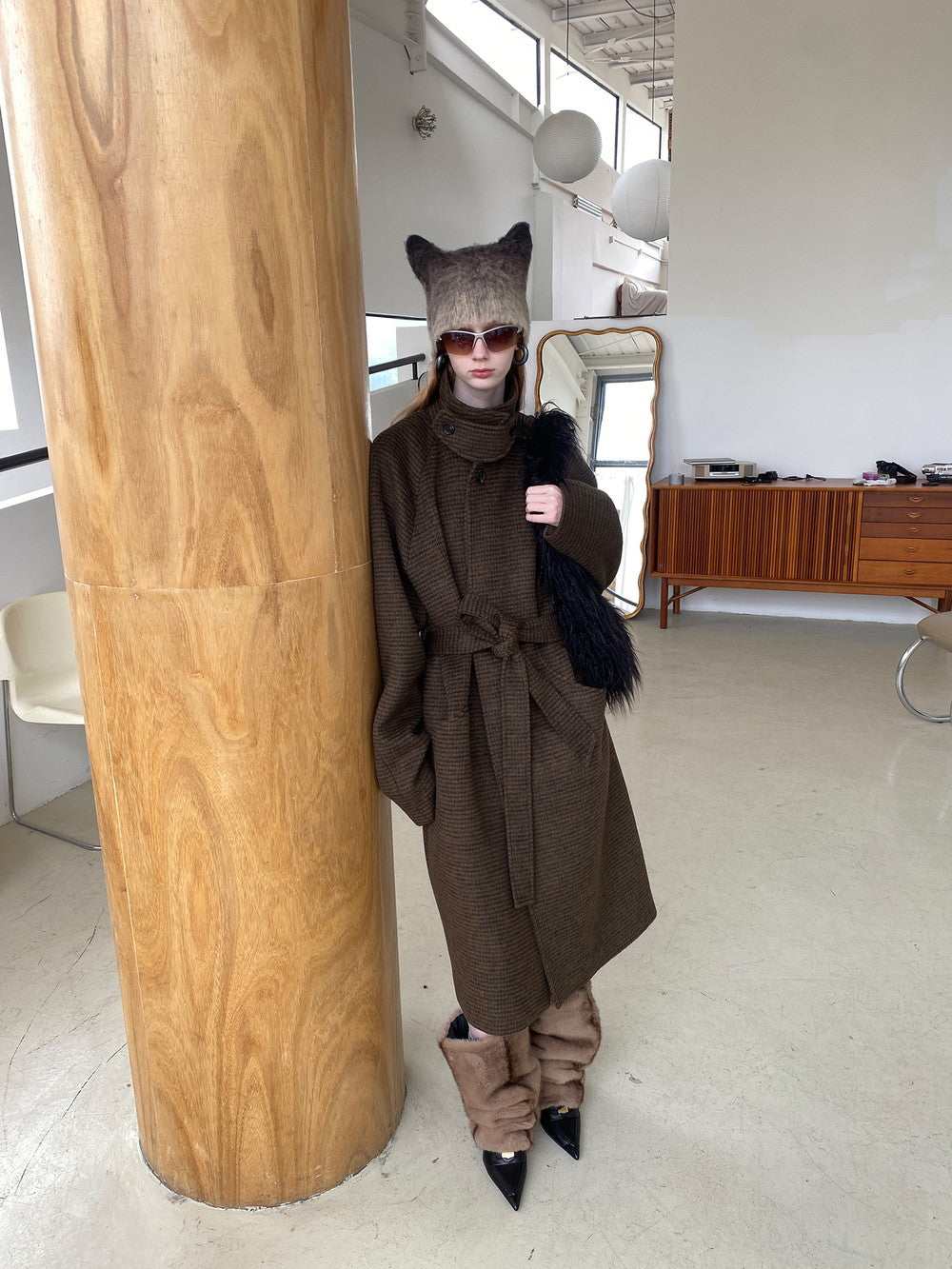 Unisex Retro Wool Simple Warm Long-Coat