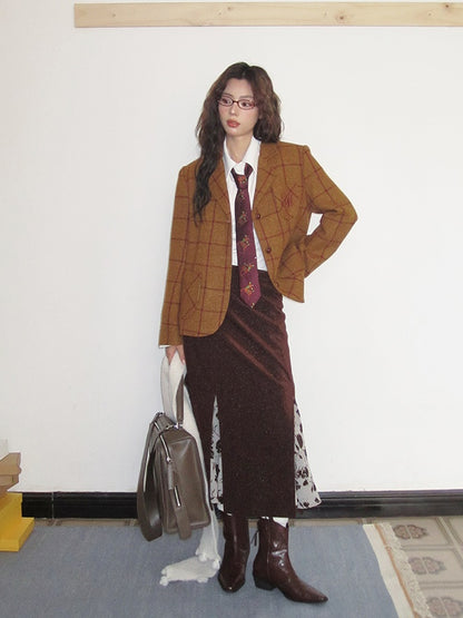 Wool Retro College Middle-Coat 점검