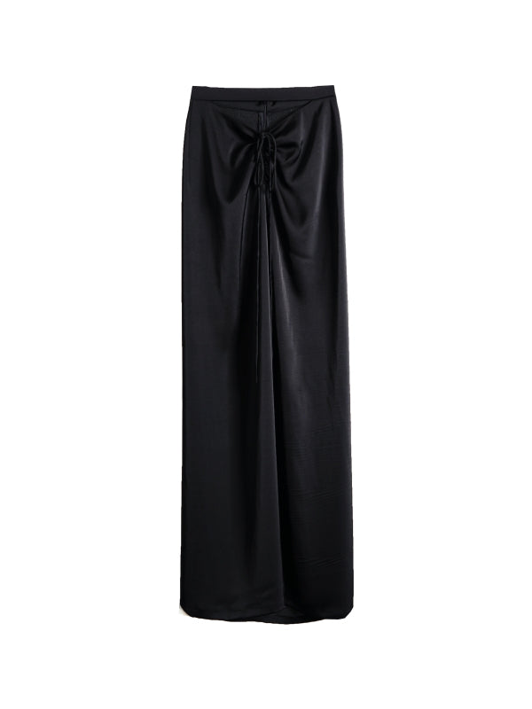 Satin H-Line Elegant Maxi Plain Long-Rebkirt