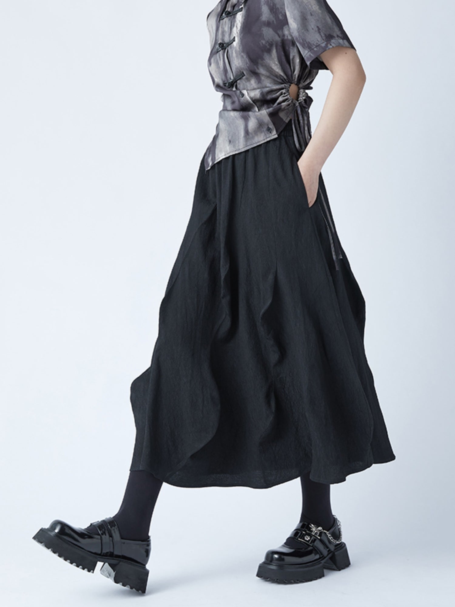 Irregular Wave A-line Skirt