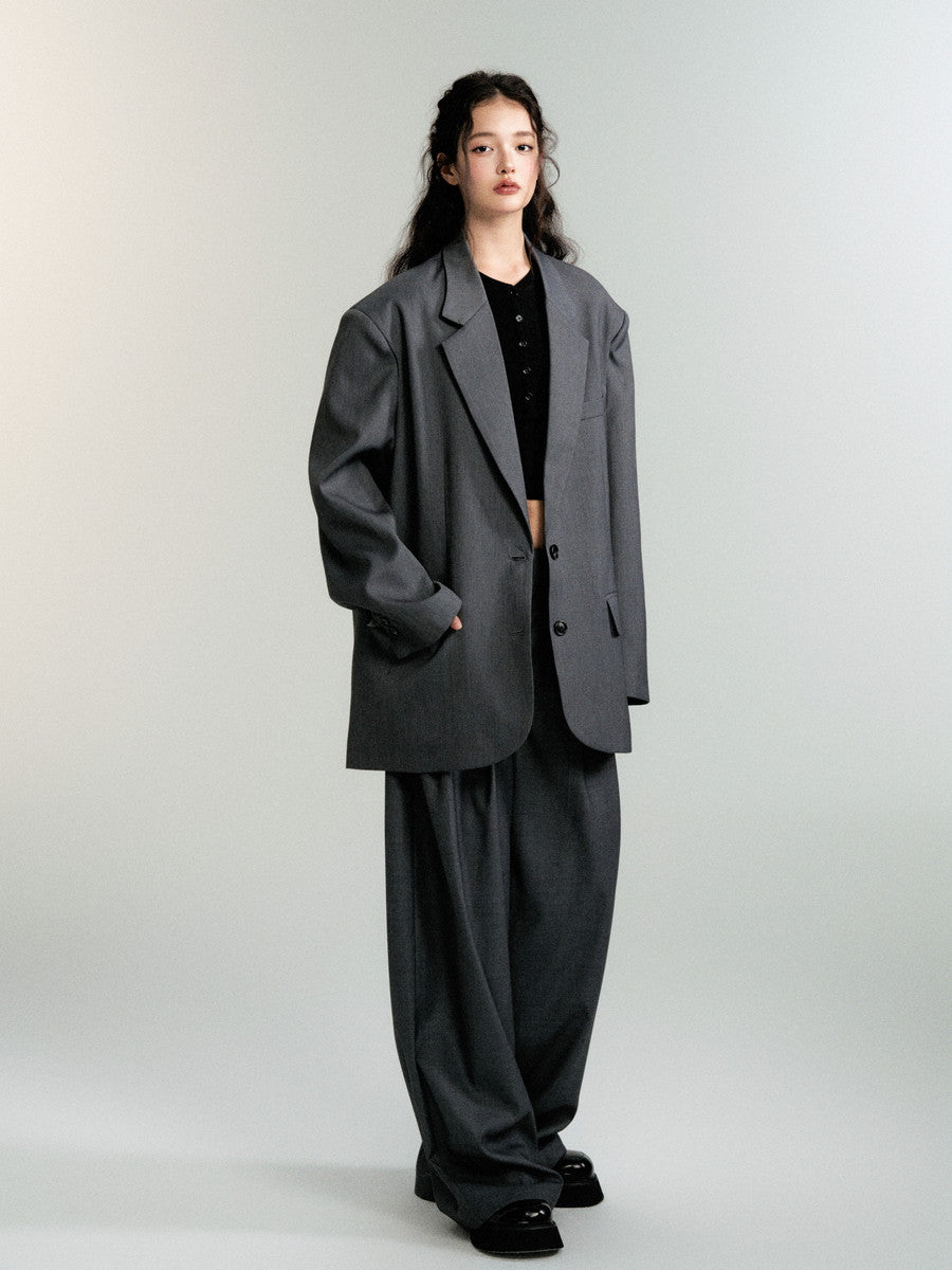 Set-Up Suit Simple Classy Ovresize Jacket＆Pants