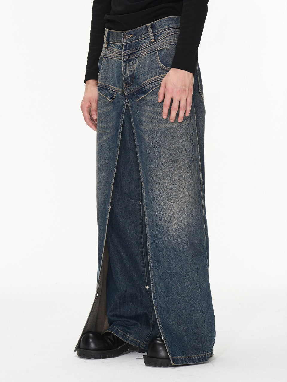 Denim Flare Slit Nichi Pants