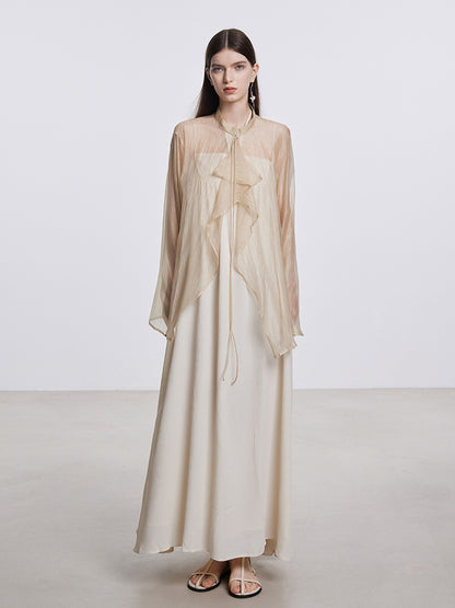 Sheer Asymmetry Nichi Elegant Blouse