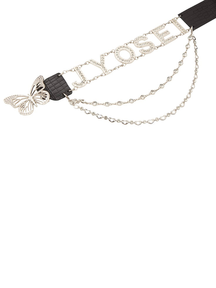 Bijou Chain Butterfly Leather Alphabet Belt – ARCANA ARCHIVE