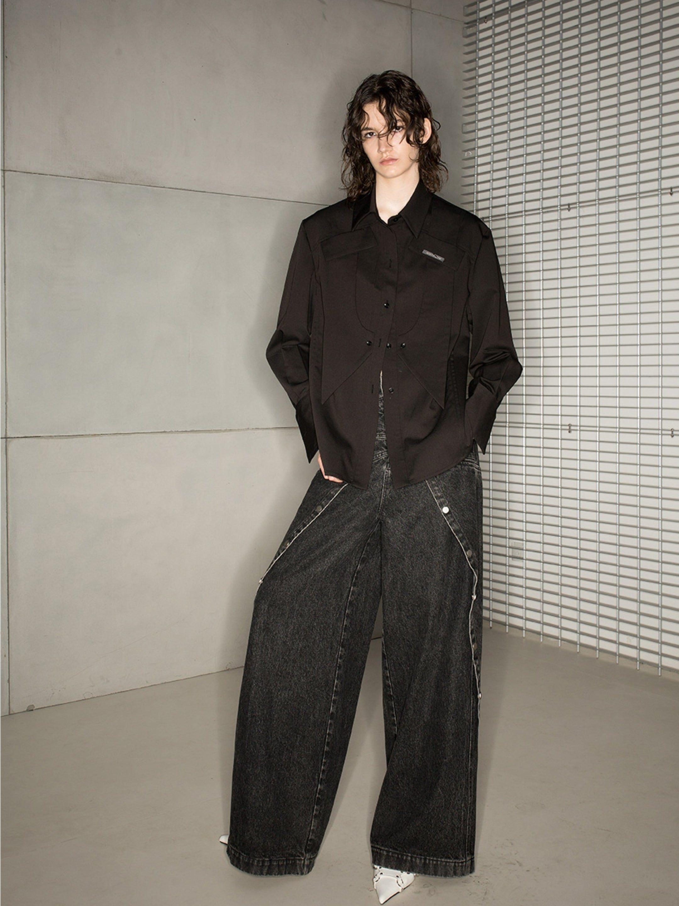 Denim Nichi Set-Up Casual Jacket&amp;Wide-Pants