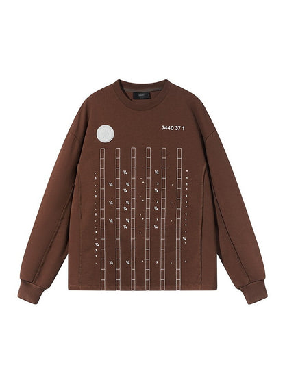 Print Sweat Casual Crew-Neck Pullover