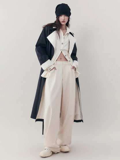 Curve Wrinkled Long-Cuffs Oversize Long-Shirt