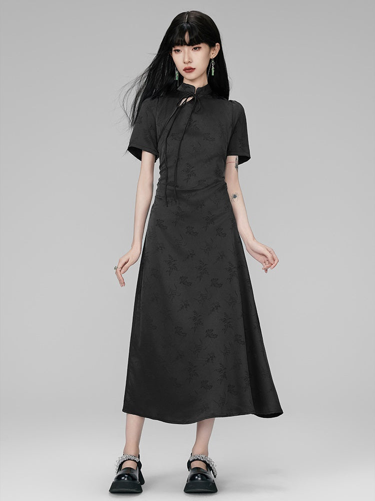 China Embroidery Sheer Long Simple Dress