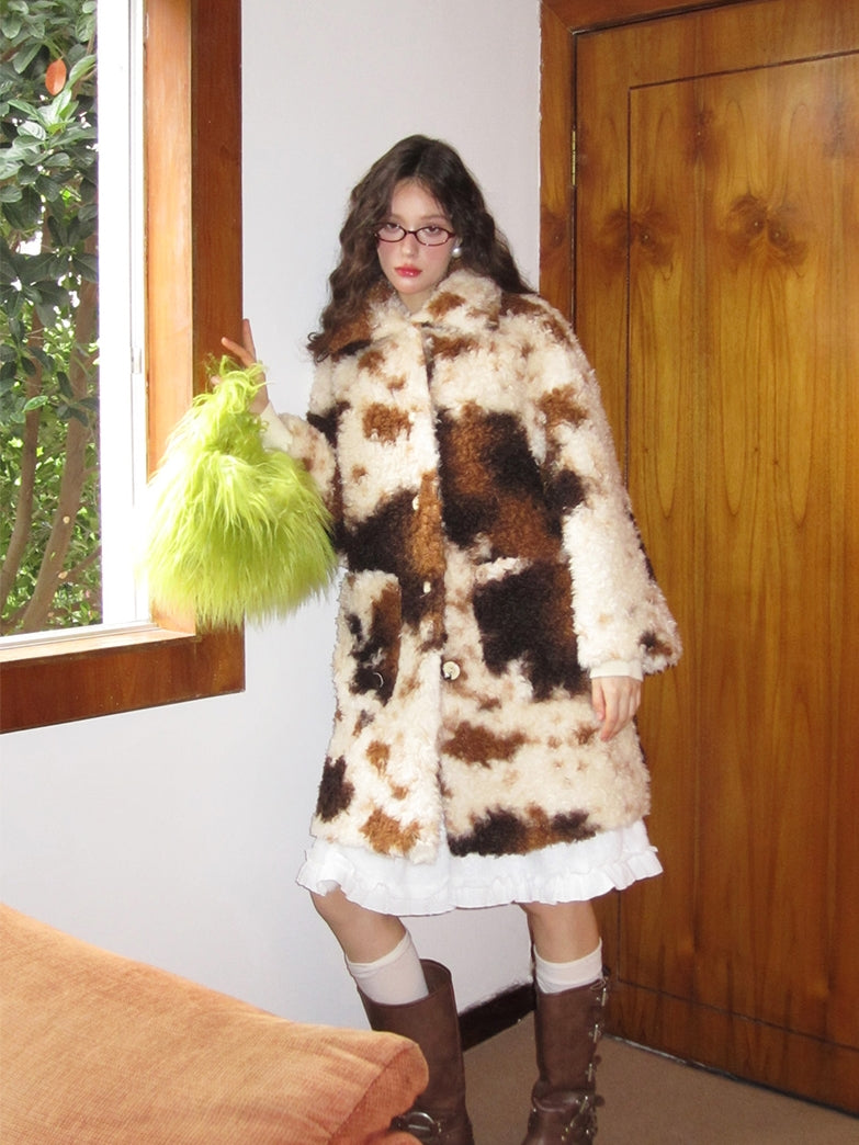 Flauschig Retro Sleeveress Retro Boa-Coat