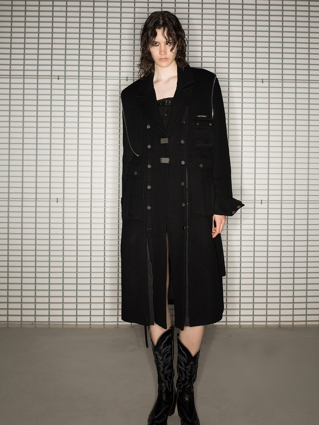 Nichi Chain Long Casual Belt Coat