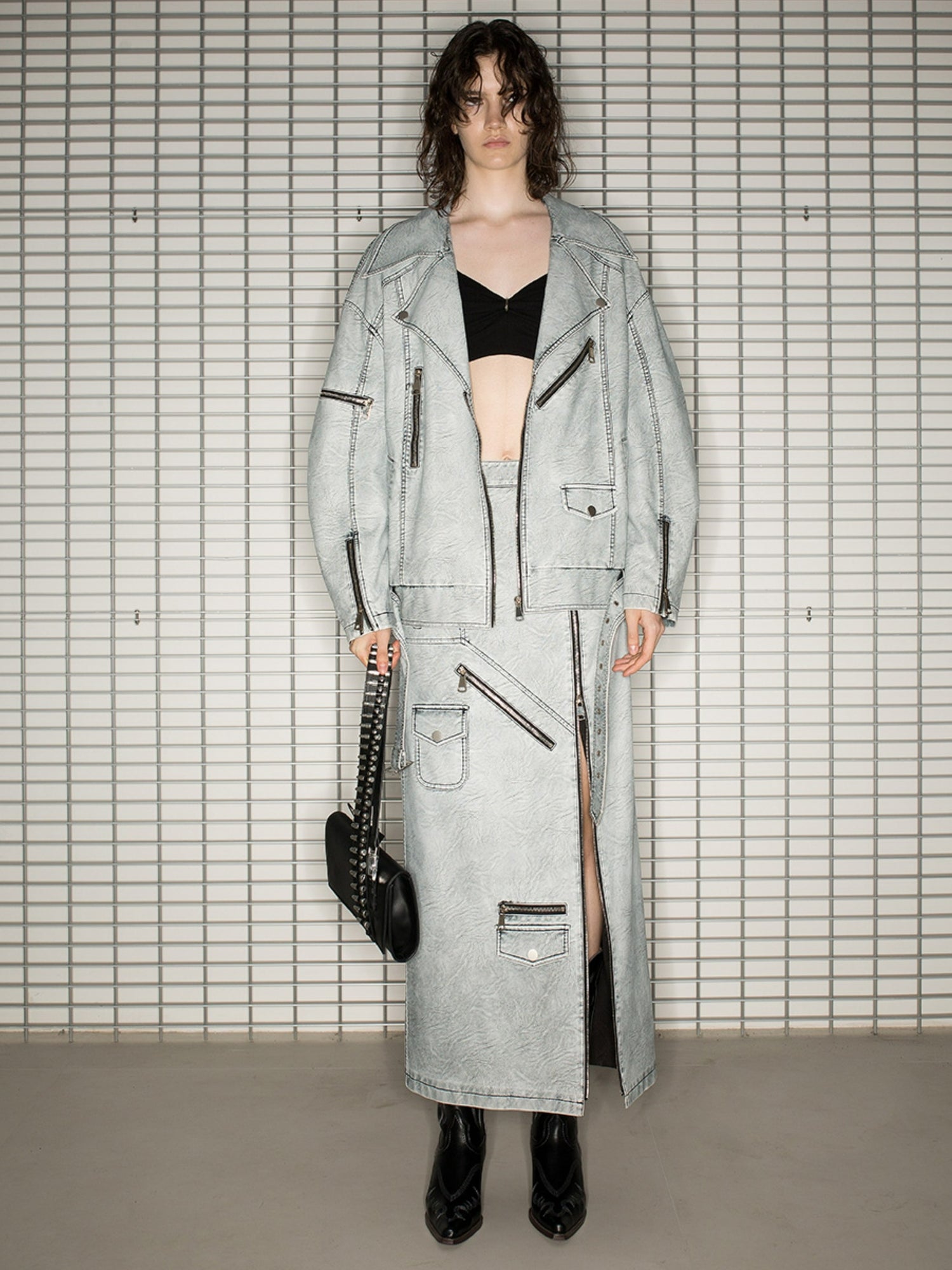 Nichi-Zip Oversize Handsome Jacket&amp;Long-Skirt