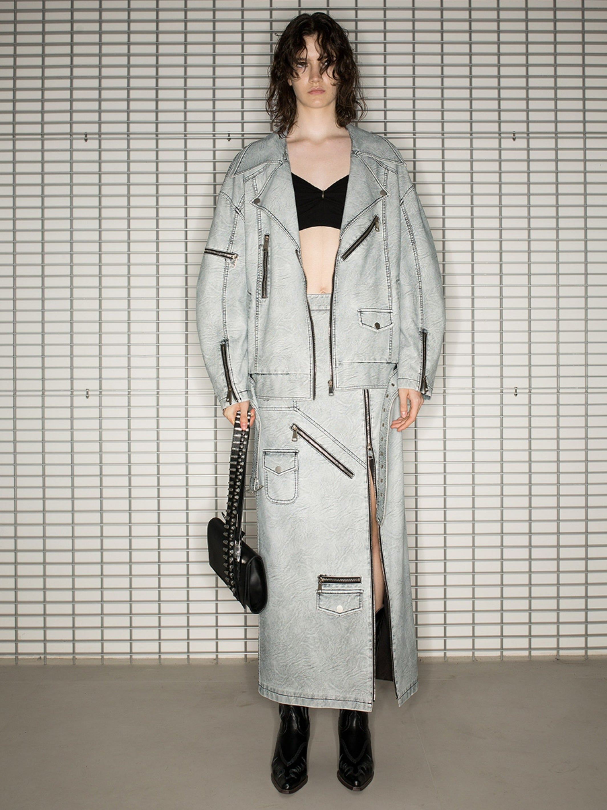 Nichi-Zip Oversize Handsome Jacket&amp;Long-Skirt