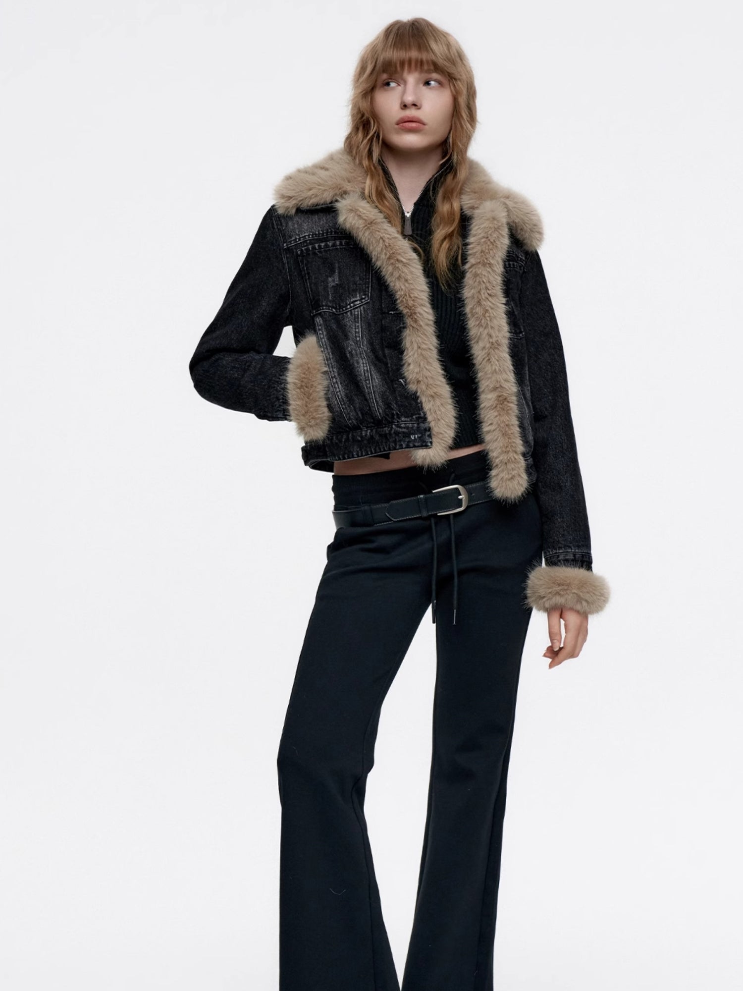 Volume-Fur Casual High-End Chic Denim-Jacket