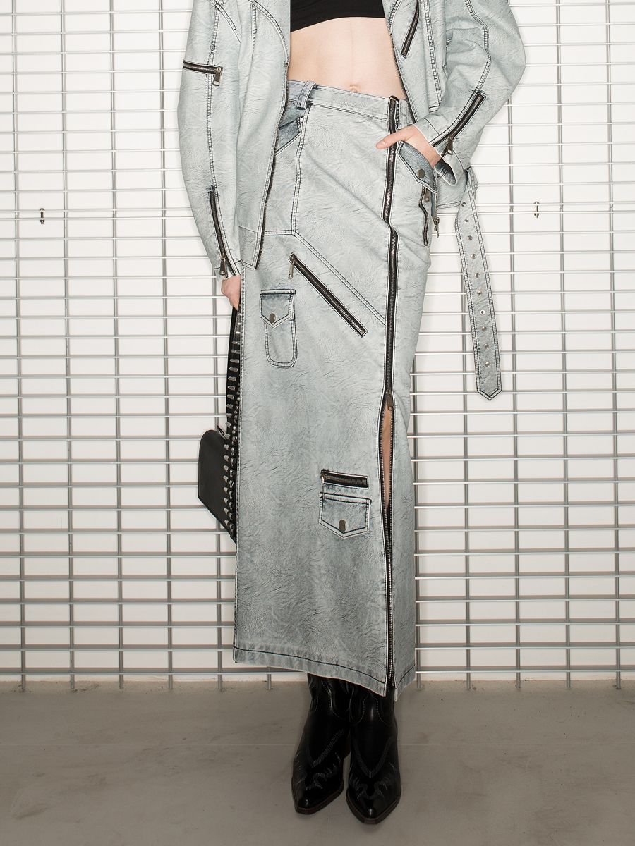 Nichi-Zip Oversize Handsome Jacket&amp;Long-Skirt