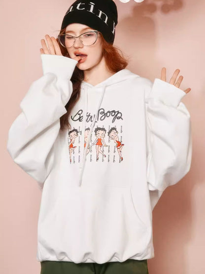 Betty Oversize Sweat Hoodie Cute Retro Girly Parka