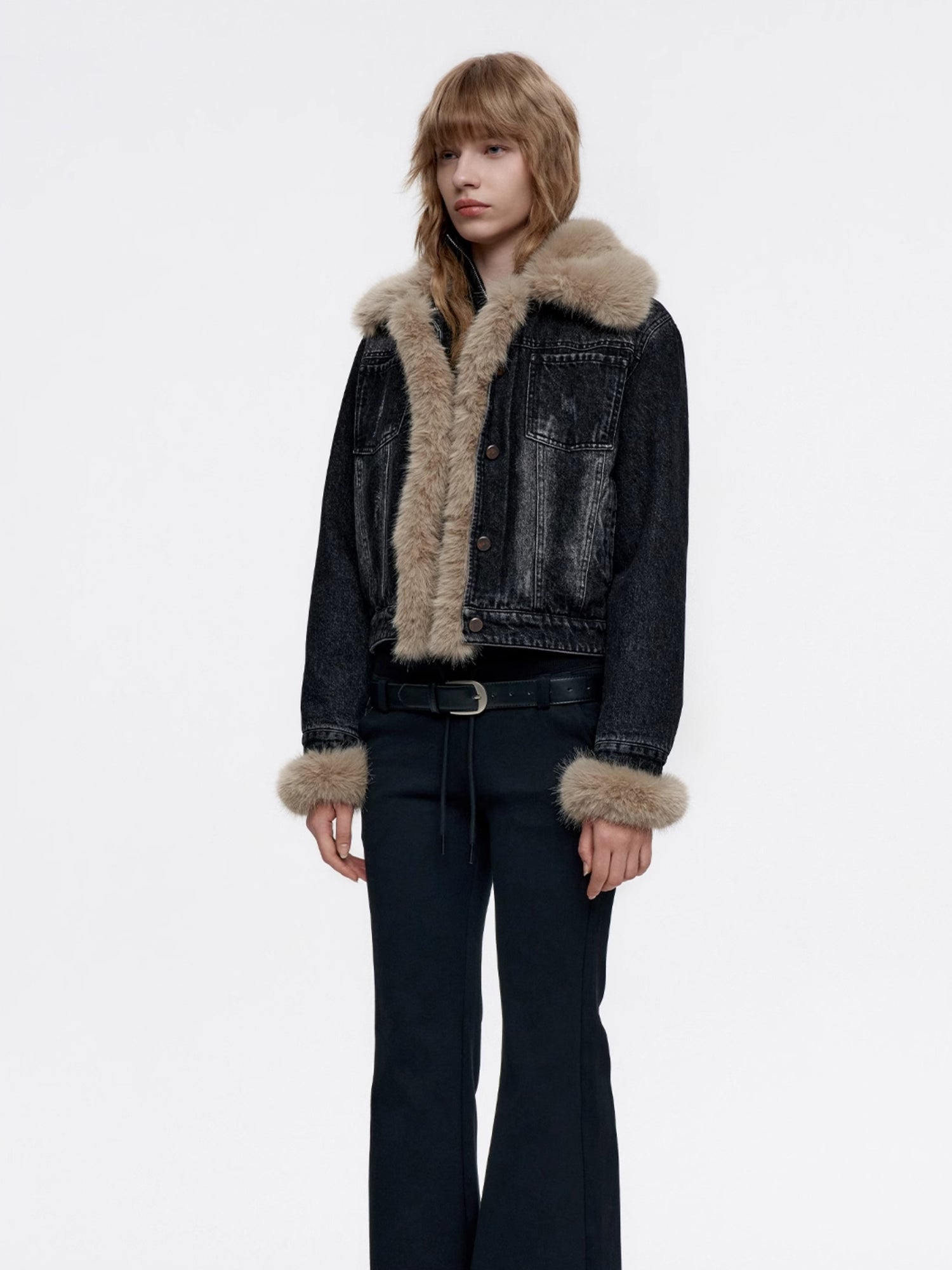 Volume-Fur Casual High-End Chic Denim-Jacket