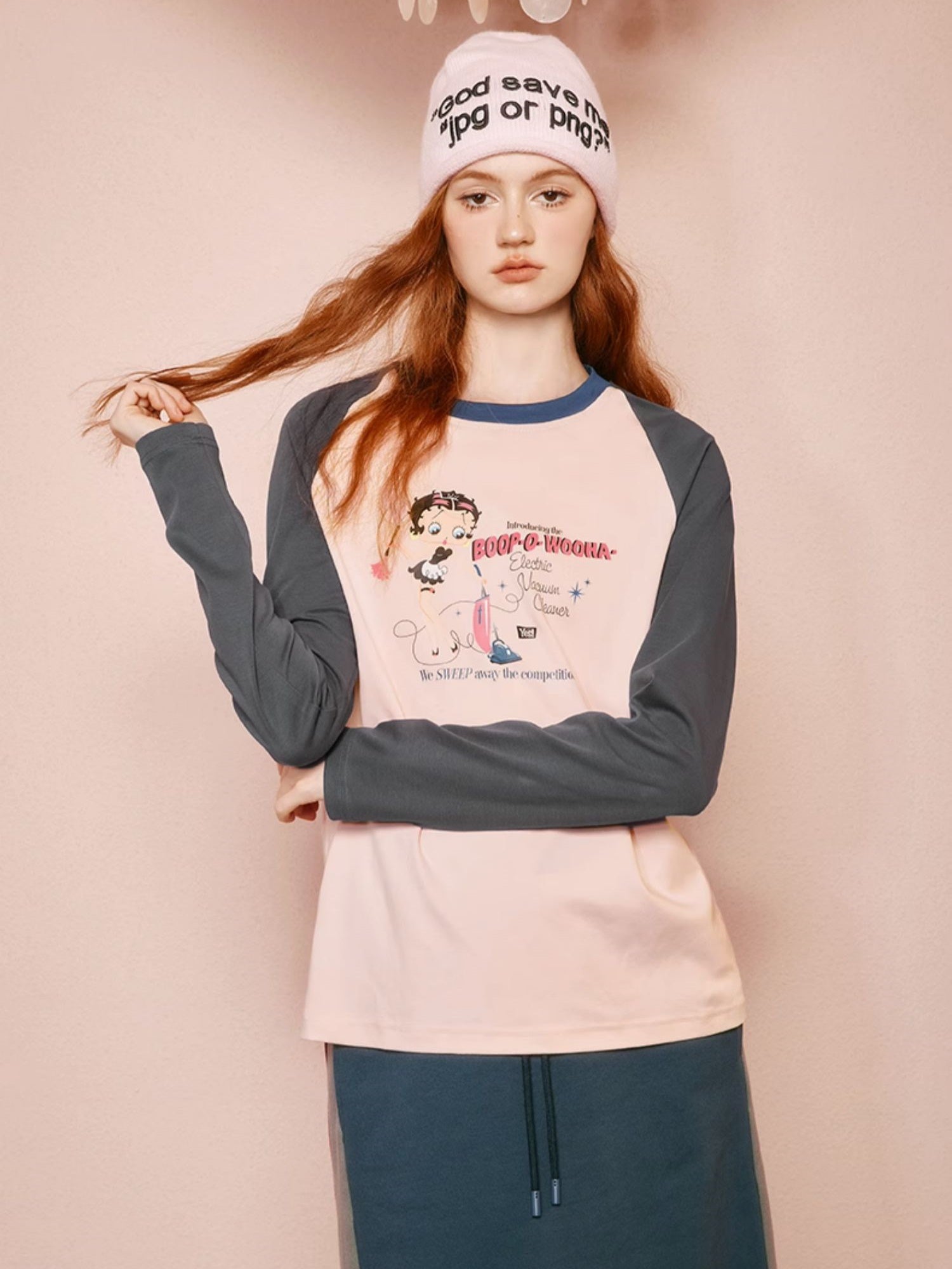 Betty Casual Crew-Neck Cotton Lont-T-Shirt