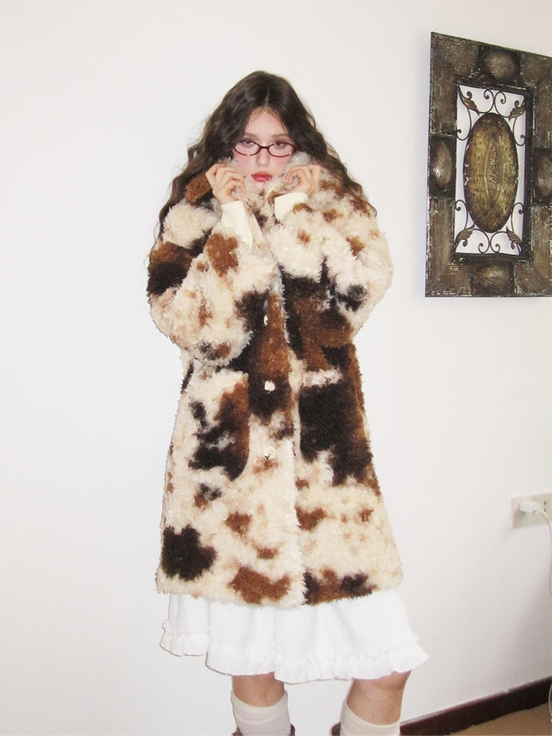 Fluffily Retro Sleeveless Retro Boa-Coat