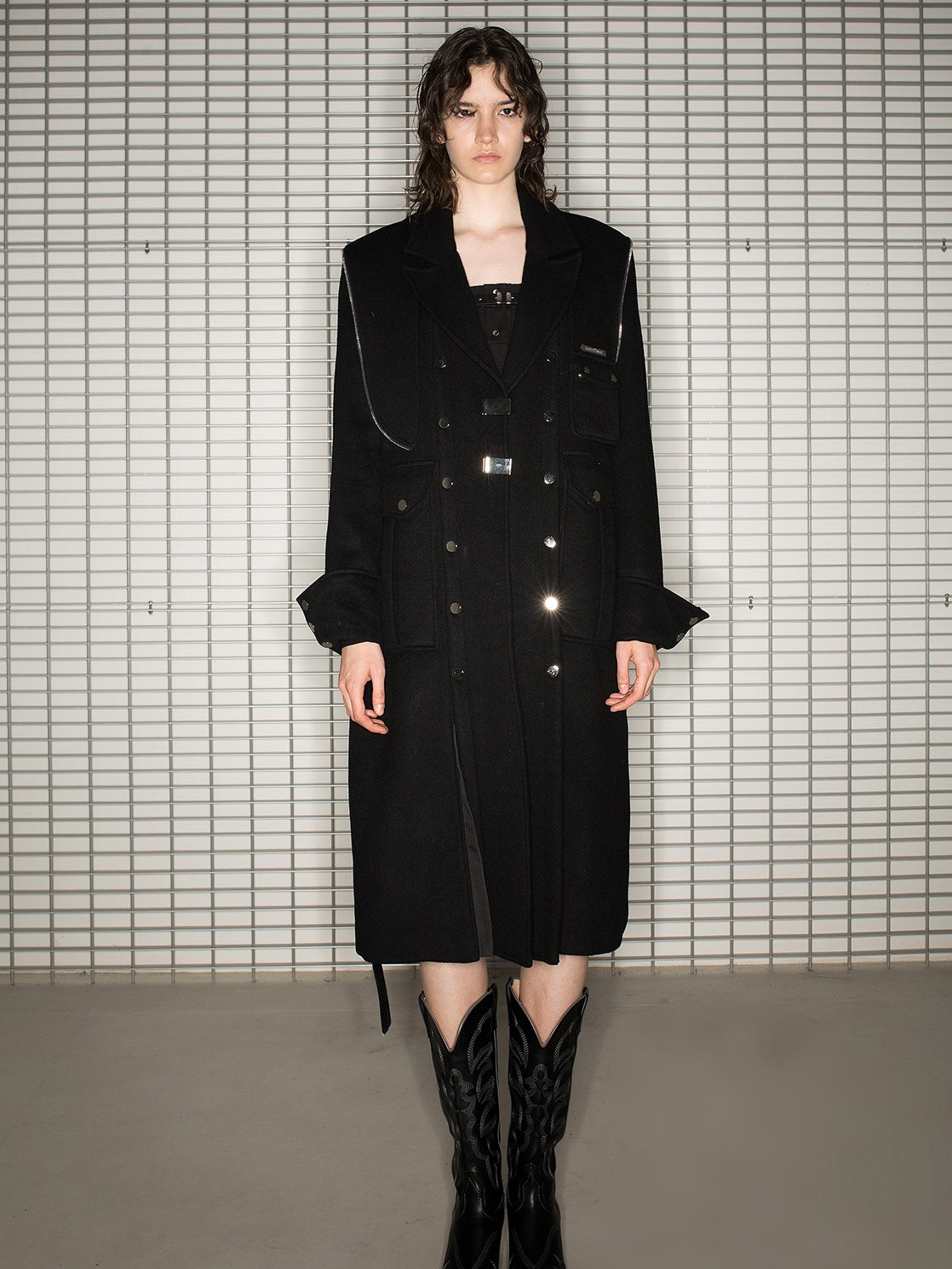 Nichi Chain Long Casual Belt Coat