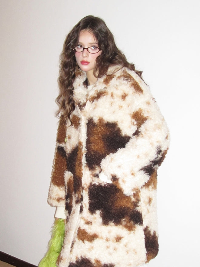 Fluffily Retro Sleeveless Retro Boa-Coat