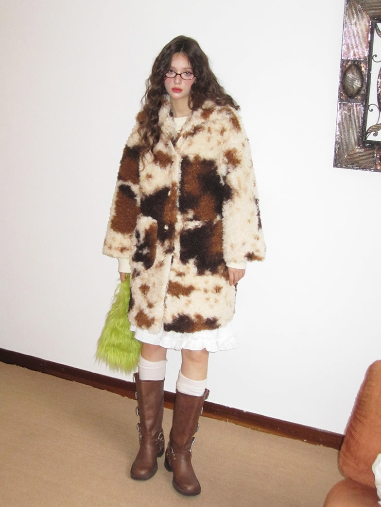 Fluffily Retro Sleeveless Retro Boa-Coat