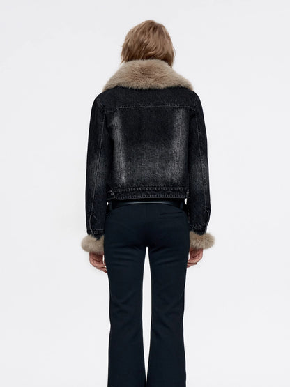 Volume-Fur Casual High-End Chic Denim-Jacket