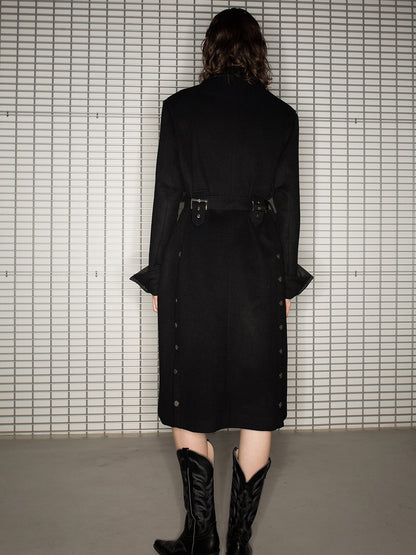 Nichi Chain Long Casual Belt Coat