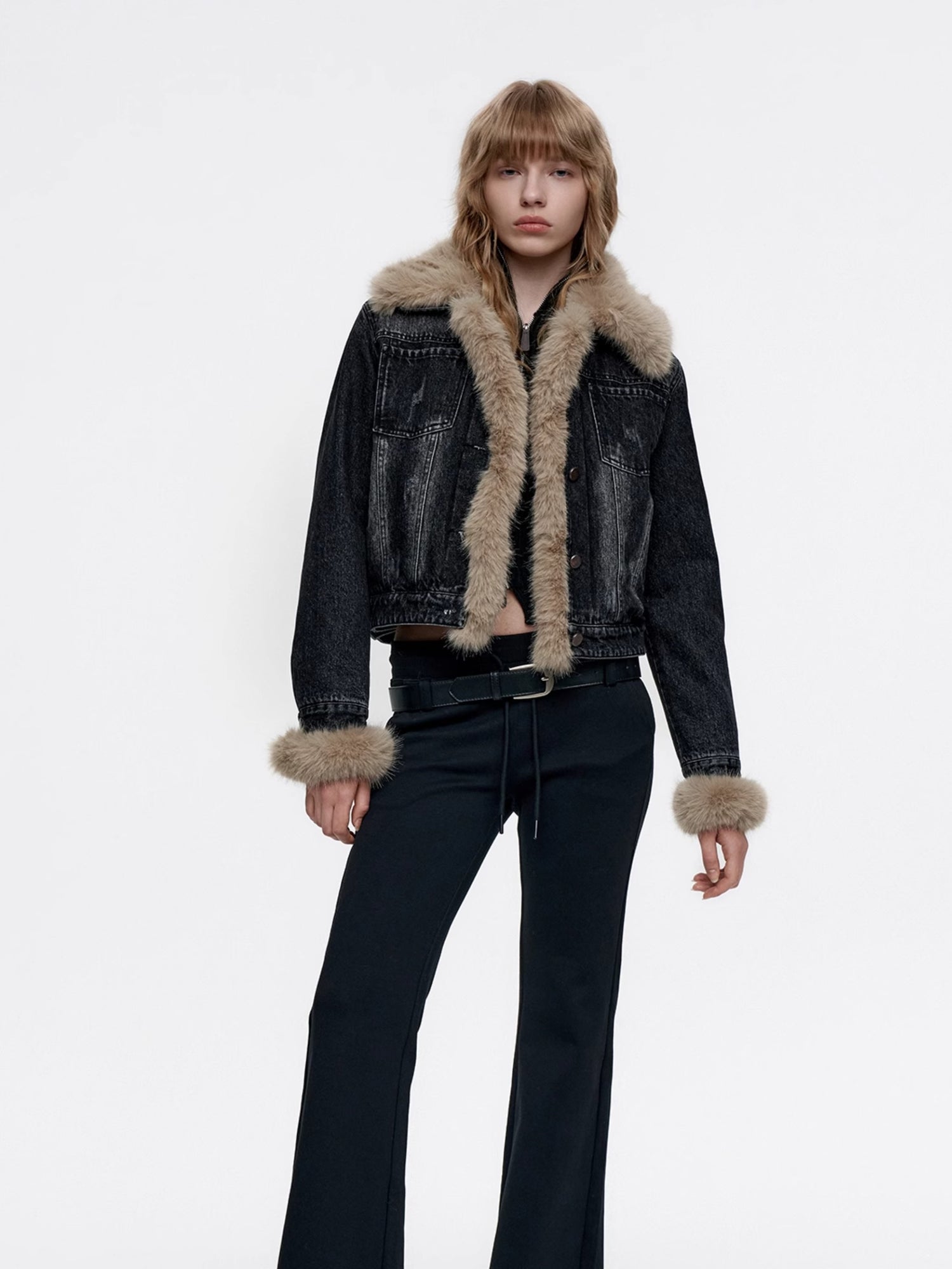 Volume-Fur Casual High-End Chic Denim-Jacket