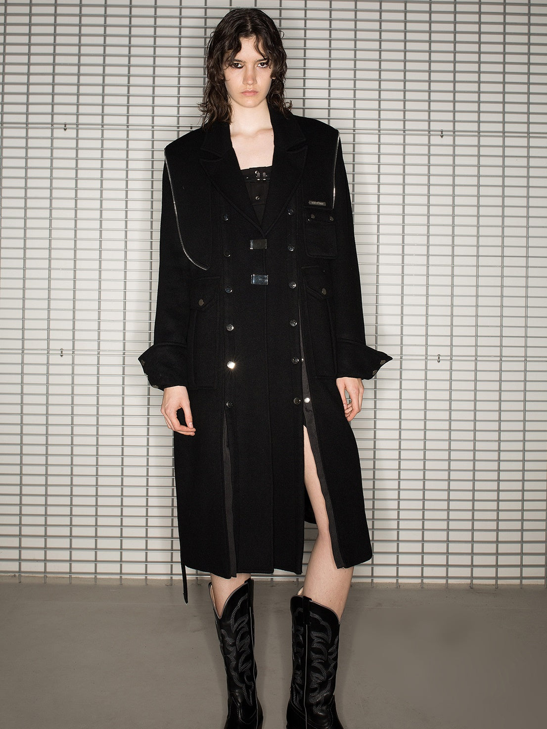 Nichi Chain Long Casual Belt Coat