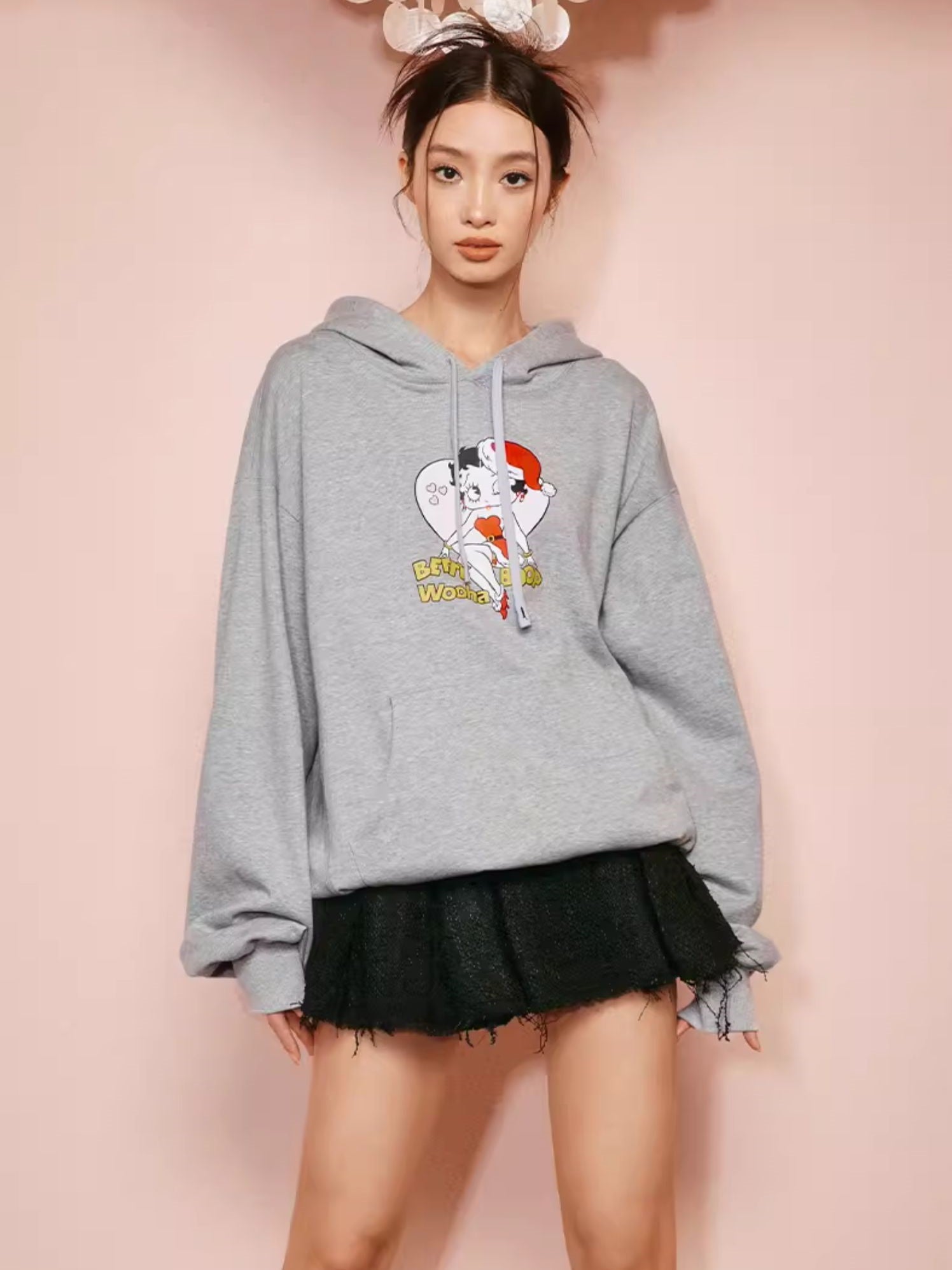 Betty Oversize Sweat Hoodie Cute Retro Girly Parka