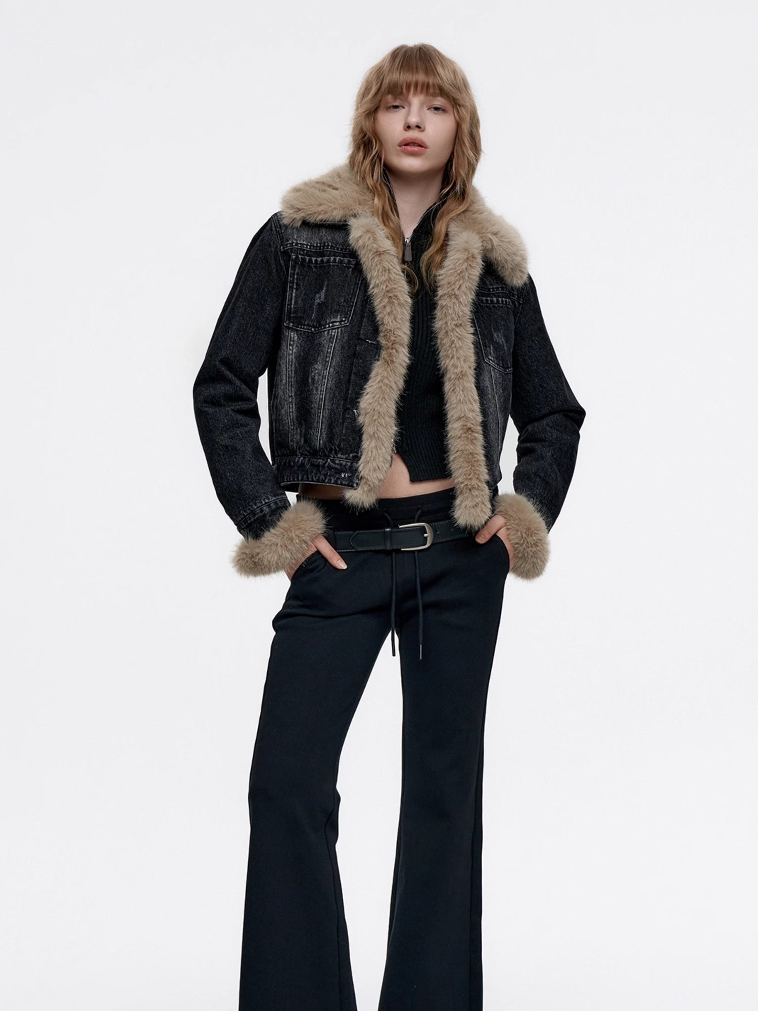 Volume-Fur Casual High-End Chic Denim-Jacket