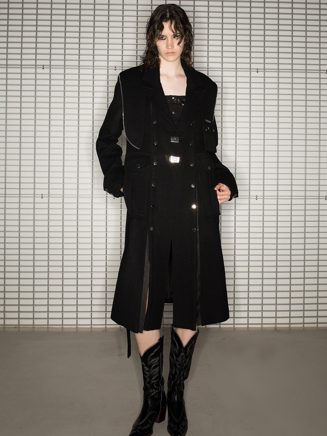 Nichi Chain Long Casual Belt Coat