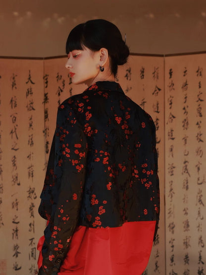 Embroidery Flower China Mao-Collar Chic Jacket