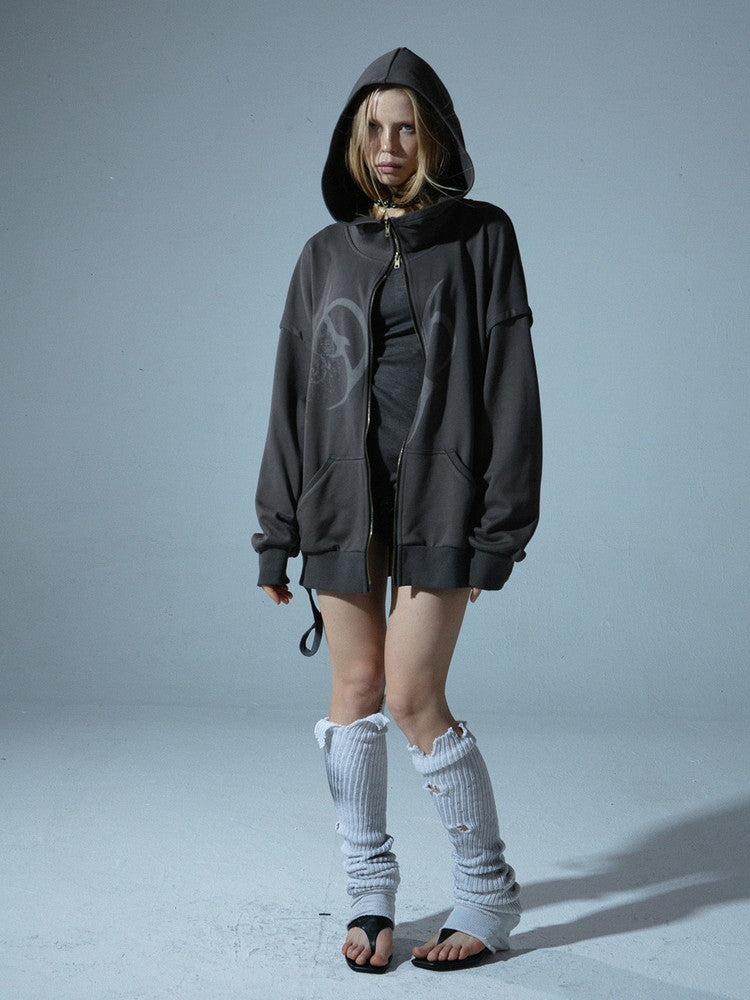 Big-Silhouette Oversize Sweat Cacsual Simple Parka