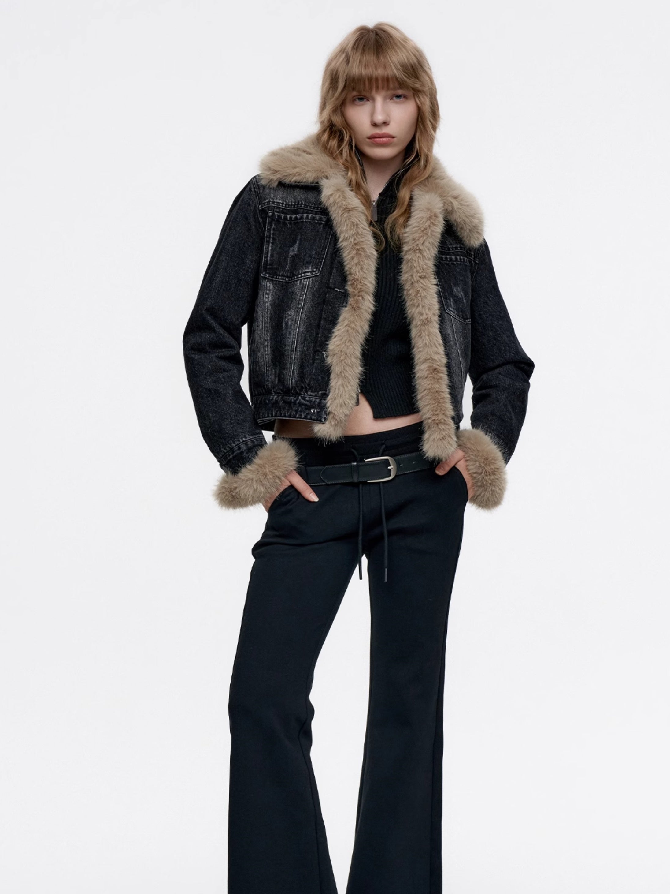 Volume-Fur Casual High-End Chic Denim-Jacket