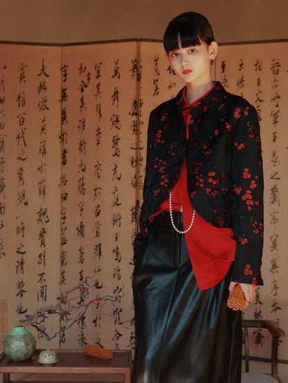 Embroidery Flower China Mao-Collar Chic Jacket