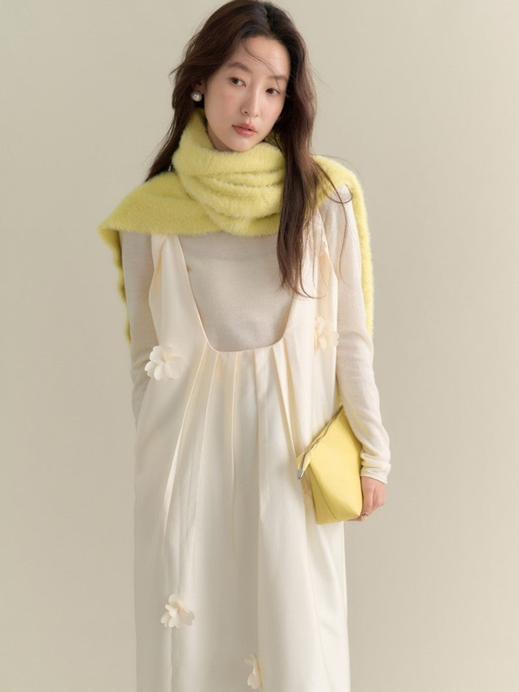 Cutsww Simple Plain Long-Sleeve High-Neck Knit