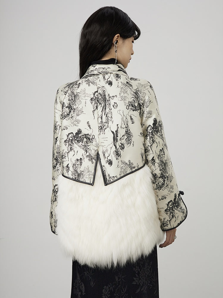 Embroidery China Retro Fur Elegant Jacket